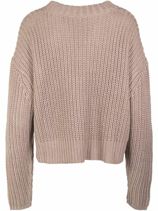 Damen Langarm Pullover Beige