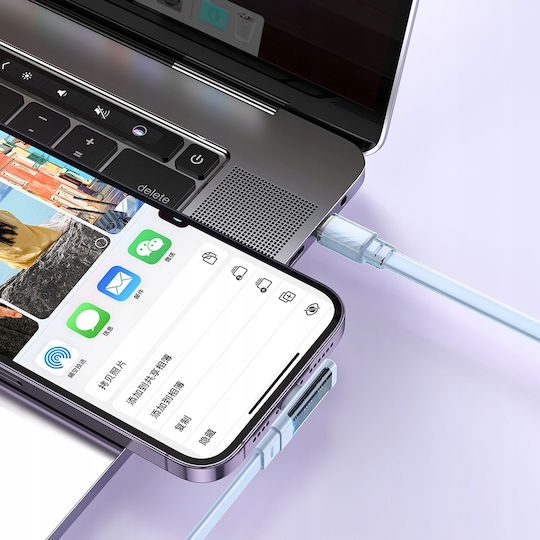 Mcdodo Winkel (90°) / Flach USB-C zu Lightning Kabel 36W Blau 1m (CA-3442)