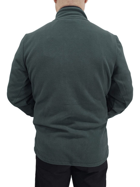 Men's Fleece Cardigan Forest Green
