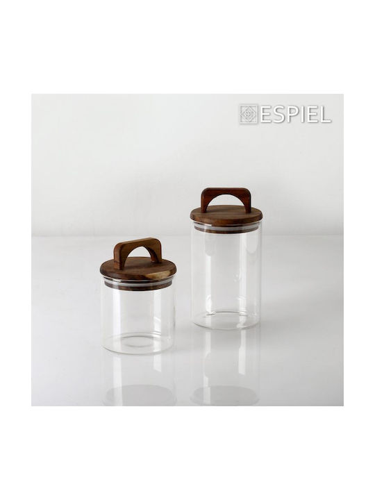 Espiel Vase General Use with Lid Glass Transparent 950мл