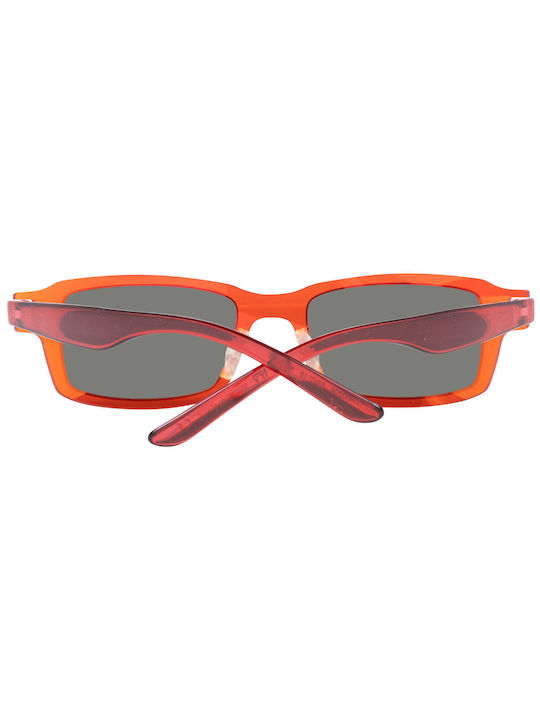 Try Sunglasses with Red Plastic Frame and Yellow Mirror Lens TH502-04