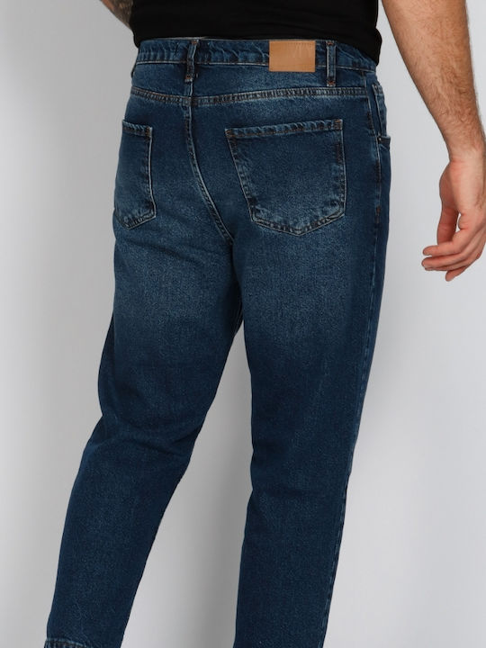 Ανδρικό Παντελόνι Τζιν με Regular Εφαρμογή Σκ. Μπλε