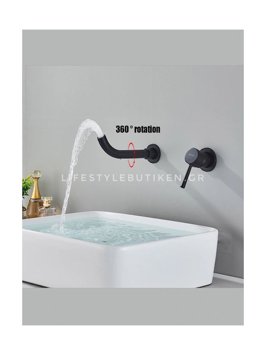 Naron Set Mixer & Gură Îngropată pentru Lavabo Negru