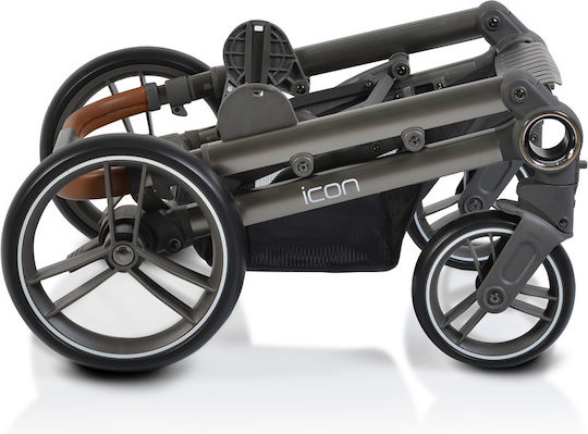 Cangaroo Icon Verstellbar 2 in 1 Baby Kinderwagen Geeignet für Neugeborene Grey