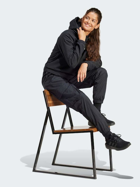 City Escape Cargo Pants Γυναικείο Υφασμάτινο Cargo Παντελόνι Μαύρο