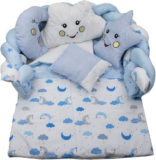 Kamtex Baby Baby Crib Bedding Set 7pcs Light Blue