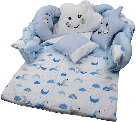 Kamtex Baby Baby Crib Bedding Set 7pcs Light Blue