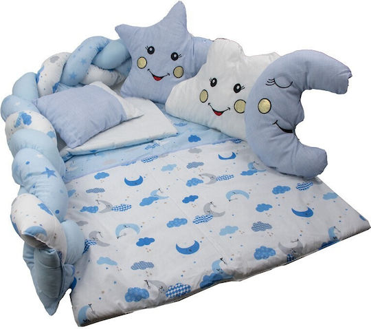 Kamtex Baby Baby Crib Bedding Set 7pcs Light Blue