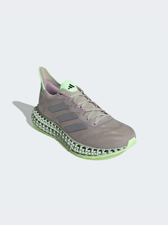 Adidas 4DFWD 3 Pantofi sport Alergare Putty Grey / Matte Silver / Green Spark