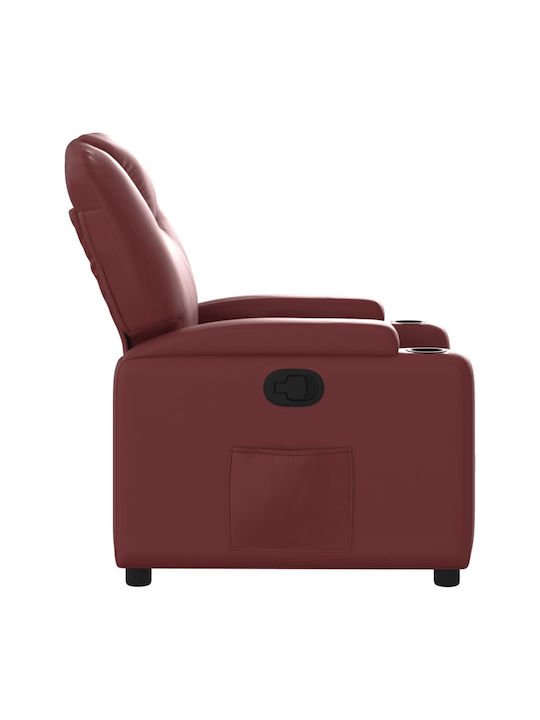 Relax Armchair with Footstool from Leatherette Burgundy 74x88x97cm