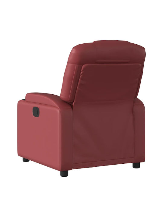 Relax Armchair with Footstool from Leatherette Burgundy 74x88x97cm