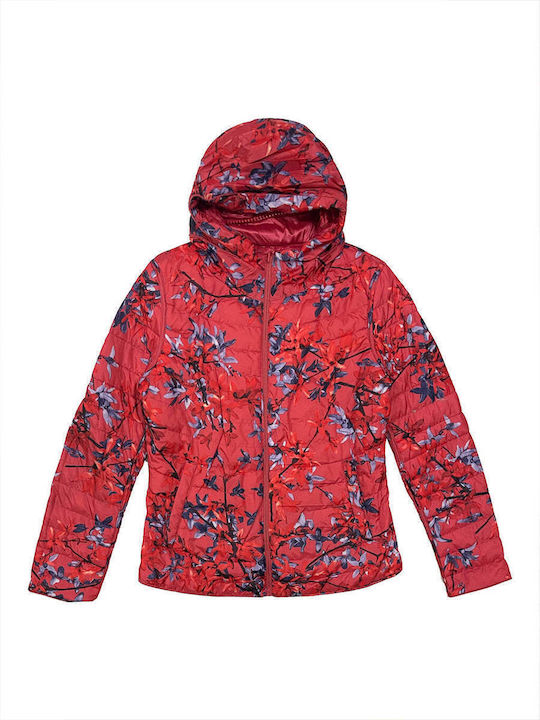 Scurtă Jachetă de femei Puffer Reversibilă Red