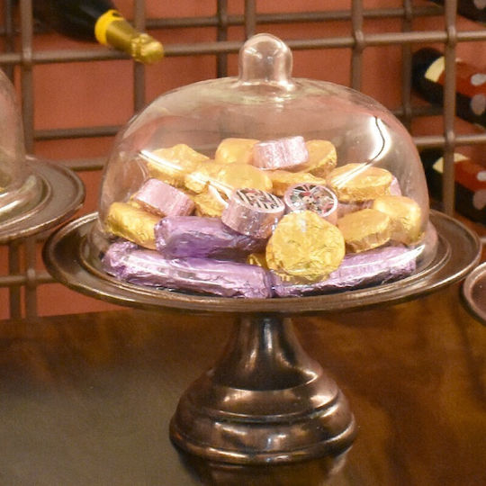 Wrapped Sweet Cake Stand Aluminum Copper Color Height 34cm Diameter 35cm