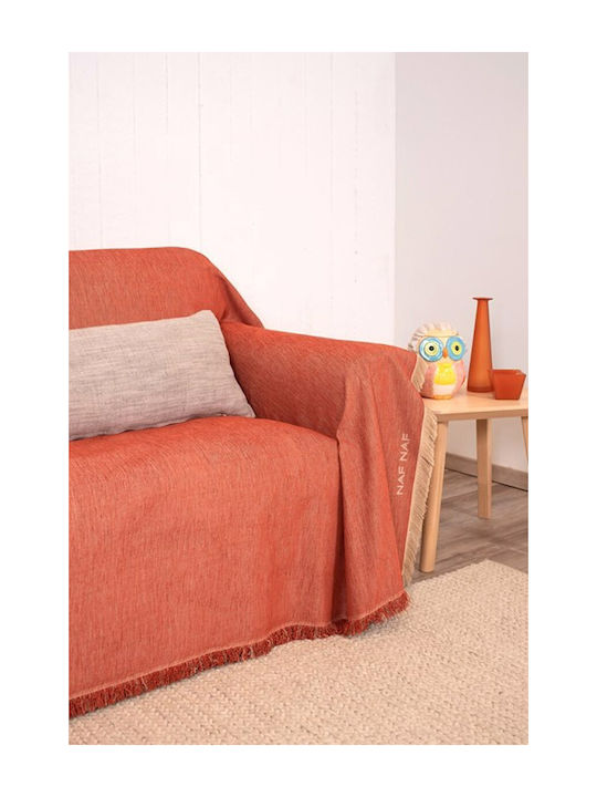 Naf Naf Three-Seater Sofa Throw Chenille 180x300cm Terra