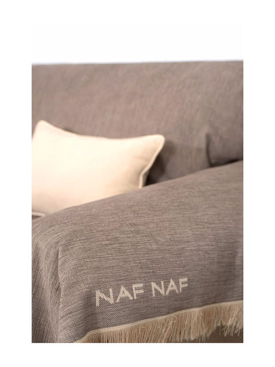Naf Naf 358-170 Ριχτάρι Τριθέσιου Καναπέ Chenille 180x300εκ. Καφέ