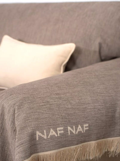 Naf Naf Naf Naf Sofa Throw 2 Seater Chenille 180x250cm Brown