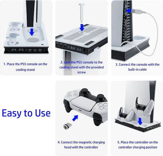 MT-050078 Cooling Base for PS5 in White Colour