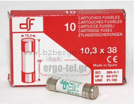 DF electric Safety Cylindrical Porcelain Fast-Bow 10x38mm 16A (054-210382016) 10pcs