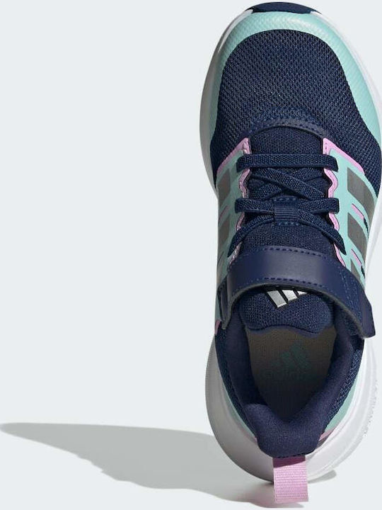 Fortarun Fortarun 2.0 Kids Sports Shoes Running with Hoop & Loop Closure Dark Blue / Silver Metallic / Semi Flash Aqua