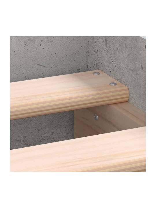 Bett Einzelbett Holz Gray mit Latten für Matratze 100x200cm
