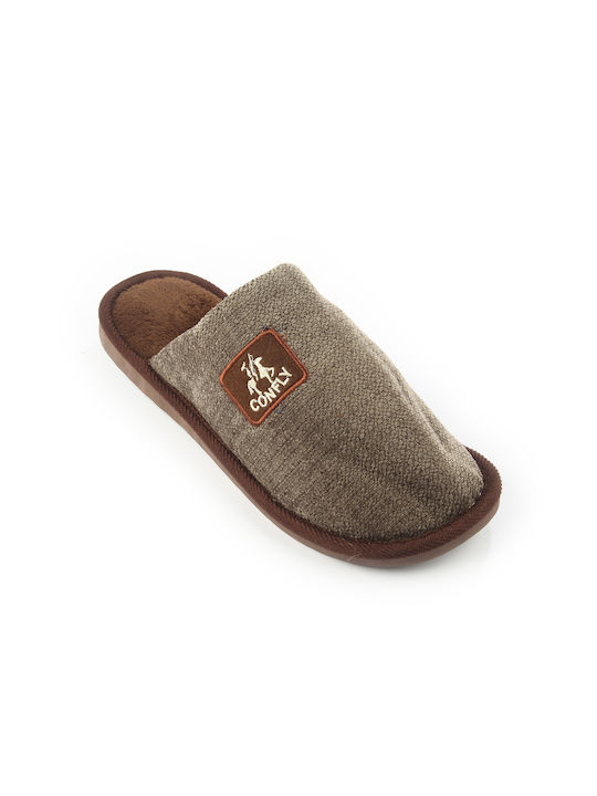 Fshoes Men's Slipper Brown