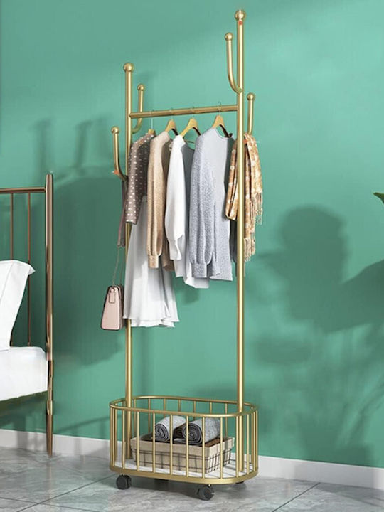 Viosarp Floor Garment Rack made of Metal Black 60x32x170cm