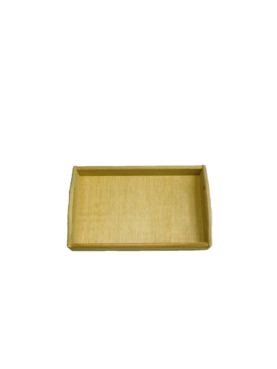 Wooden Rectangular Serving Tray with Handles in Brown Color 1pcs