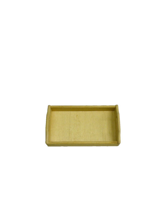 Wooden Rectangular Serving Tray with Handles in Brown Color 1pcs