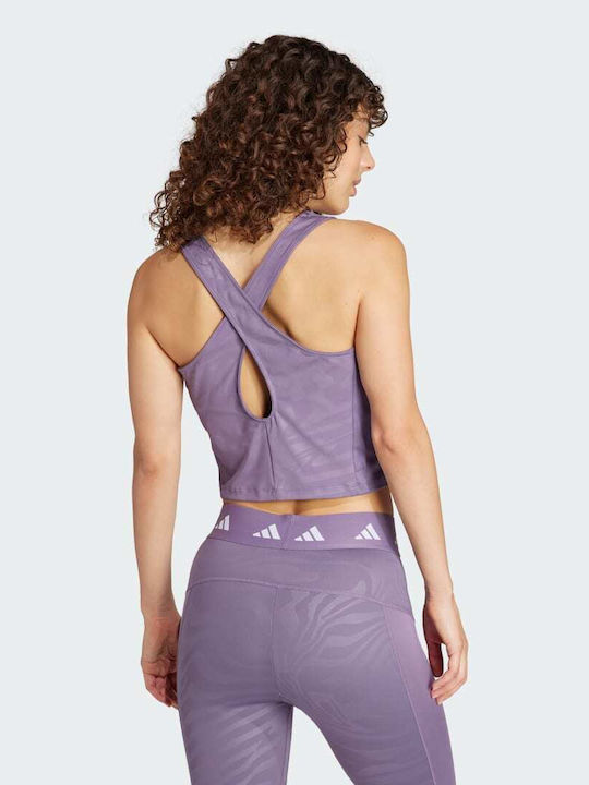 Performance Women's Athletic Crop Top Sleeveless Fast Drying Purple