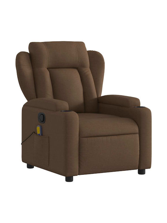 Πολυθρόνα Relax Massage με Υποπόδιο Καφέ 77x94.5x100cm