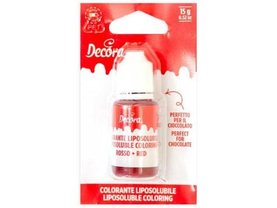 Decora Χρώμα Ζαχαροπλαστικής Κόκκινο 15gr