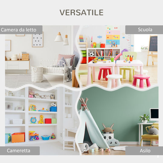 Kids Wooden Bookcase Gray 85x26x84cm