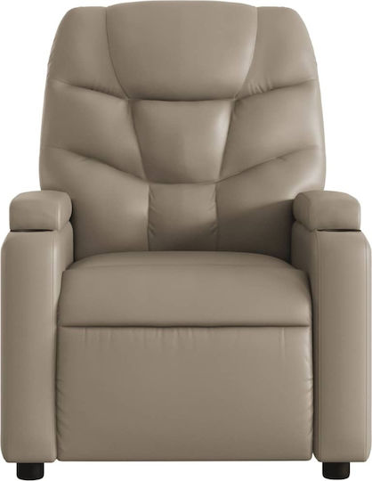 Relax Armchair with Footstool from Leatherette Cappuccino 74x89x100cm