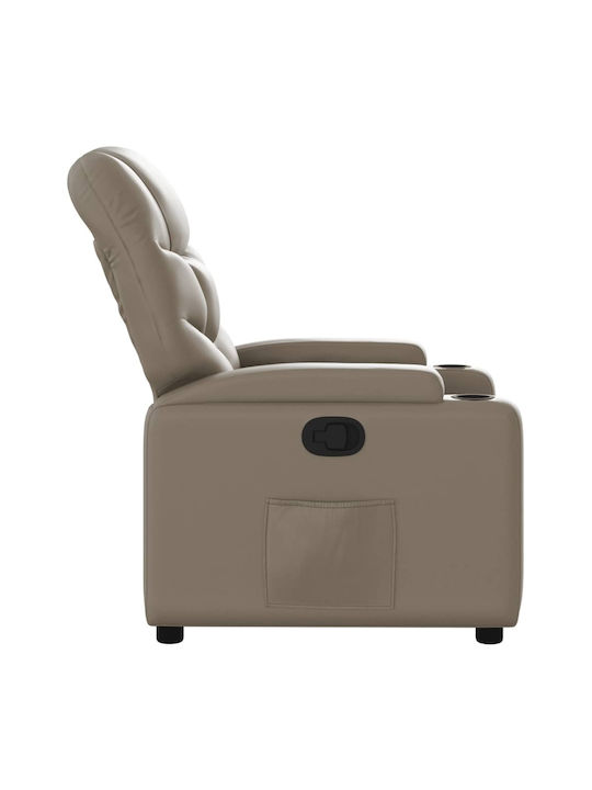 Relaxsessel mit Fußhocker aus Kunstleder Cappuccino 74x89x100cm
