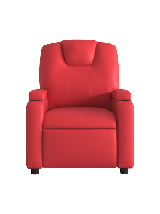 Relax Armchair Massage with Footstool from Leatherette Red 74x89x100cm