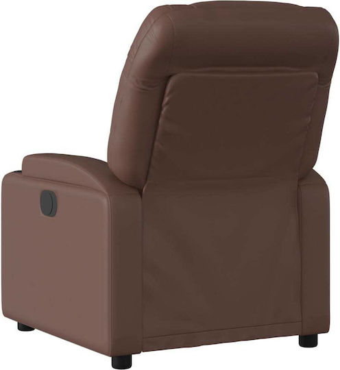 Πολυθρόνα Relax Massage με Υποπόδιο από Δερματίνη Καφέ 74x89x100cm