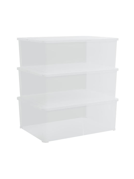 vidaXL vidaXL Kunststoff Aufbewahrungsbox mit Deckel Transparent 37x26x13cm 3 Stück