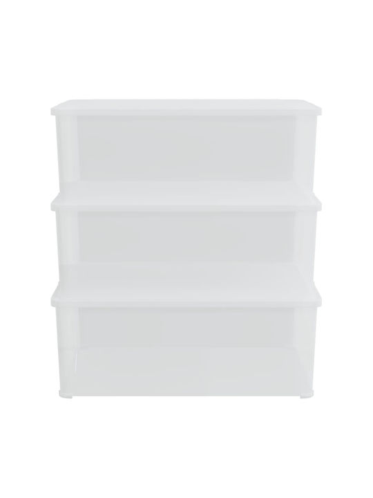 vidaXL vidaXL Kunststoff Aufbewahrungsbox mit Deckel Transparent 37x26x13cm 3 Stück