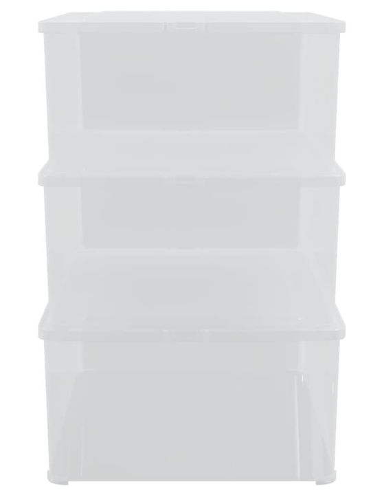vidaXL vidaXL Kunststoff Aufbewahrungsbox mit Deckel Transparent 37x26x13cm 3 Stück