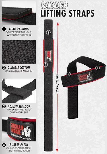 Gorilla Wear Padded Weightlifting Wrist Wraps 2pcs