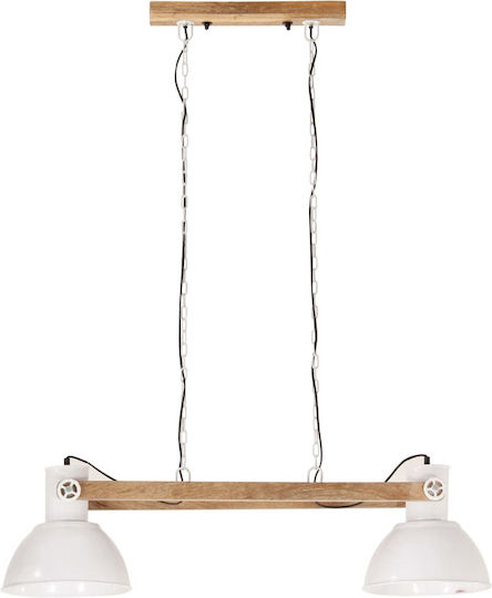vidaXL Industrial Pendant Light White with Socket E27 29x28cm