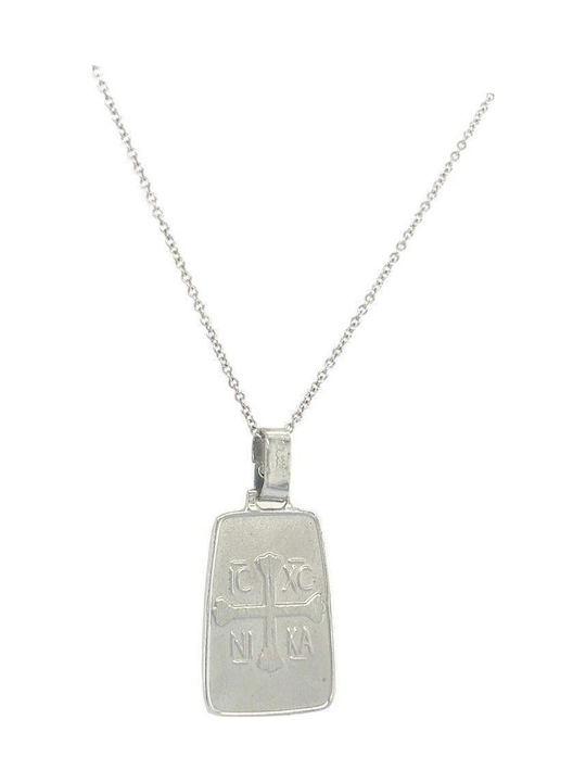 Xryseio Heilige Ikone Kinder Amulett aus Weißgold 14K FL1146