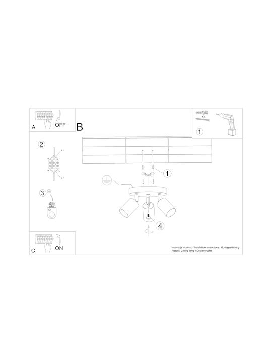 Sollux Spot with 10 Lights and with Socket GU10 in White Color