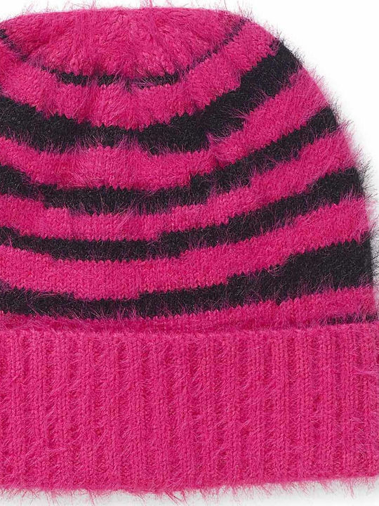 Kinder Mütze Set Gestrickt Fuchsie