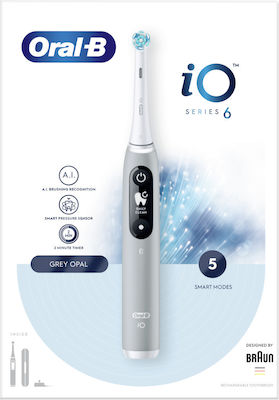 Oral-B iO Series 6 Elektrische Zahnbürste mit Reiseetui Gray Opal