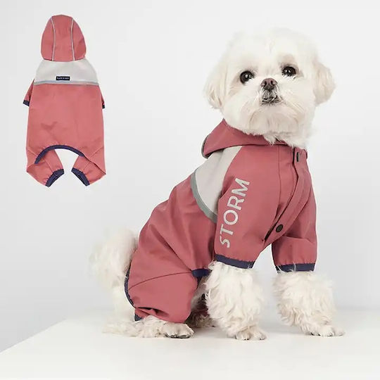 Orange Waterproof Dog Coat with Hood