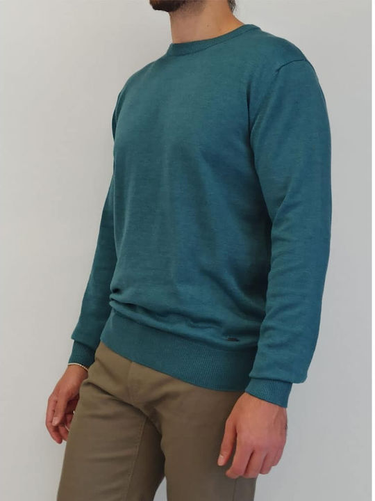 Double Men's Long Sleeve Sweater Petrol Melange