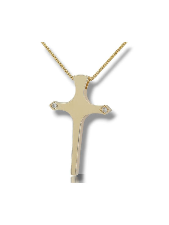 Mentzos Gold Kreuz 14K mit Kette