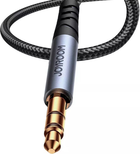 Joyroom 3,5mm Klinkenkabel 3,5mm Stecker - 3,5mm Stecker Schwarz 1,2m mit Vergoldeten Anschlüssen SY-A08