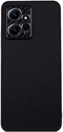Volte-Tel Carbon Lift Umschlag Rückseite Silikon Schwarz (Redmi Note 12 4G)